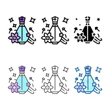 Oriental forms notes perfume color icon vector Stockillustratie