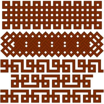 Oriental geometrical seamless borders Stock Illustration