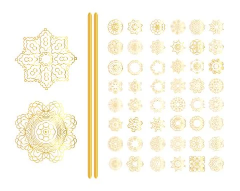 Oriental  gold pattern set Illustrazione stock