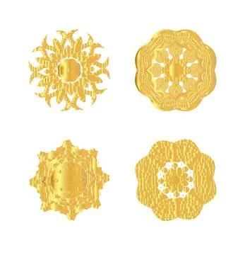 Oriental  gold pattern set 스톡 일러스트