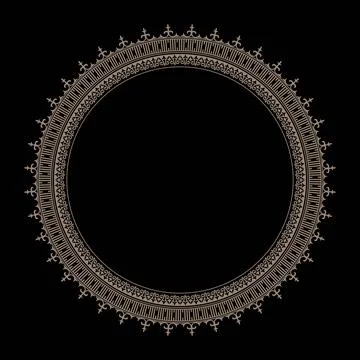 Oriental gold vector pattern with arabesques and floral elements.  Illustrazione stock