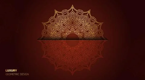 Oriental green cool gradient luxury color mandala art background template Stock Illustration