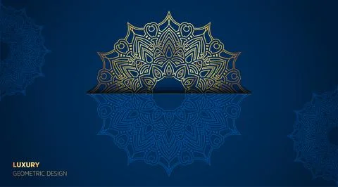 Oriental green cool gradient luxury color mandala art background template Stock Illustration