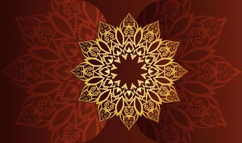 Oriental hand drawn abstract style luxury gradient colorful mandala Stock Illustration