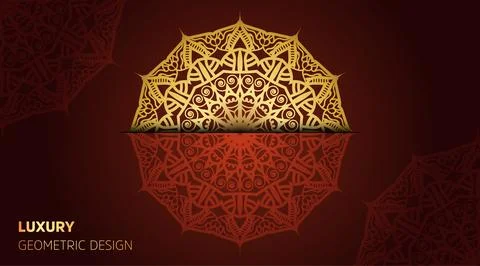 Oriental hand drawn cool gradient luxury color mandala art background Stockillustratie