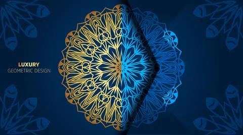 Oriental hand drawn creative green luxury color with golden colors mandala Stockillustratie