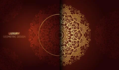 Oriental hand drawn flat abstract creative new gradient luxury color mandala Stock Illustration