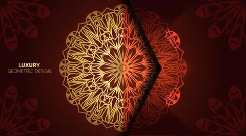 Oriental hand drawn flat creative gradient luxury color with golden colors Stock Illustration