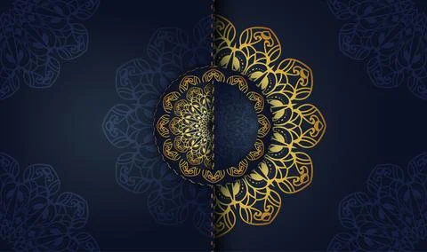 Oriental hand drawn gradient luxury with golden colors mandala background Stock Illustration