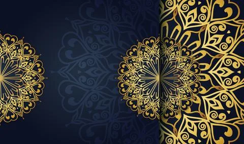 Oriental hand drawn luxury gradient golden colors mandala background design Stock Illustration
