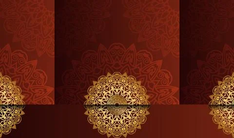 Oriental hand drawn new gradient luxury color with golden color mandala Stock Illustration