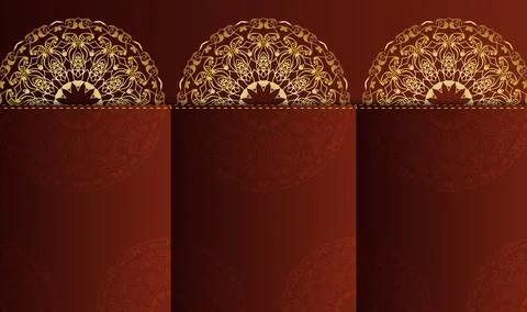Oriental hand drawn unique gradient creative luxury golden colors mandala Stock Illustration