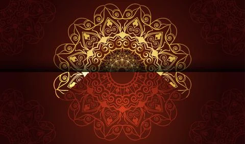 Oriental hand drawn unique gradient luxury color mandala background design Stock Illustration