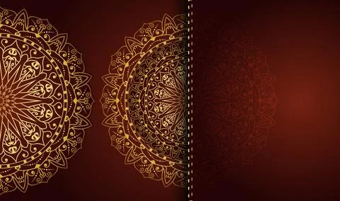 Oriental hand drawn unique gradient luxury color mandala creative art style Stock Illustration