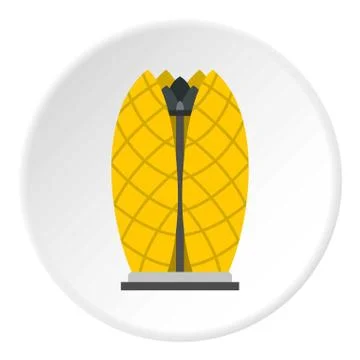 Oriental hotel icon circle Stock Illustration