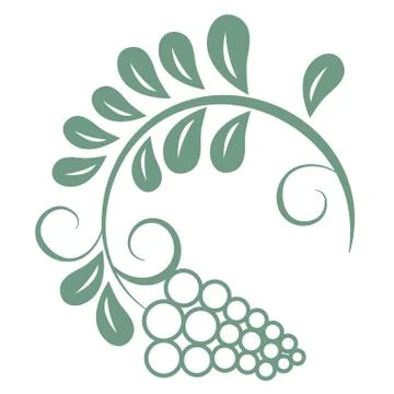 Oriental isolated pattern object botanic garden grape plant Illustrazione stock
