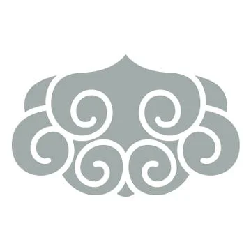 Oriental isolated pattern object round spiral curve cross cloud chain Stock Illustration