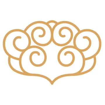 Oriental isolated pattern object round spiral curve cross cloud frame chain l Stock Illustration