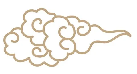 Oriental isolated pattern object round spiral curve cross cloud frame line Stock Illustration