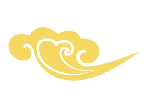 Oriental isolated pattern object spiral curve cross retro cloud abstract Stockillustratie