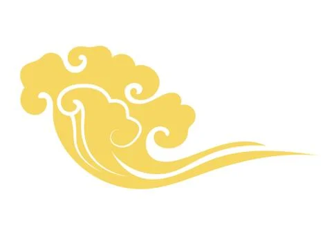 Oriental isolated pattern object spiral curve cross retro cloud abstract Stockillustratie