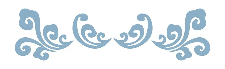 Oriental isolated pattern object spiral curve cross abstract cloud Stock Illustration