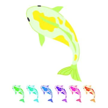 Oriental koi fish carp vector cartoon graphic Stock Illustration