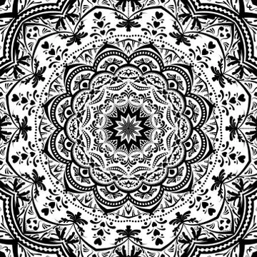 Oriental lace coloring texture pattern Stock Illustration