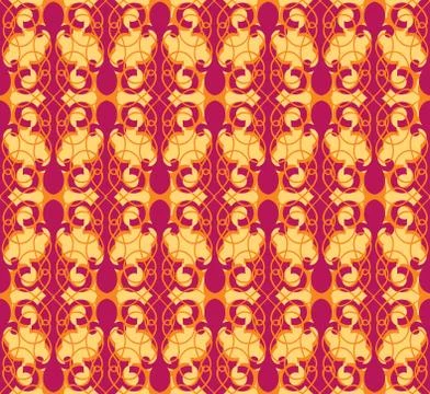 Oriental line pattern Abstract floral ornament Swirl fabric background Illustrazione stock