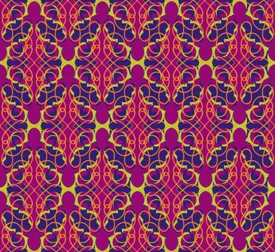 Oriental line pattern Abstract floral ornament Swirl fabric background Stock Illustration