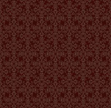 Oriental line pattern Abstract floral ornament Swirl fabric background Stock Illustration