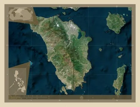Oriental Mindoro, Philippines. High resolution satellite map 스톡 일러스트