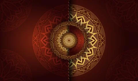 Oriental modern abstract gradient luxury with golden colors mandala 스톡 일러스트