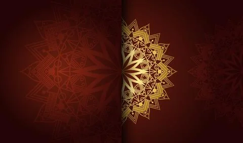 Oriental modern cool gradient golden color with luxury color mandala Stock Illustration