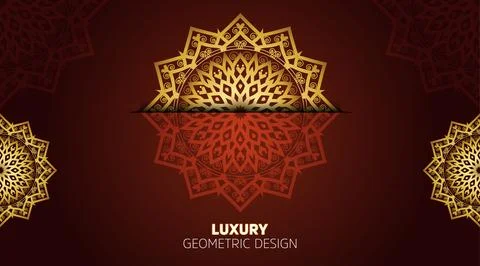 Oriental modern cool gradient luxury color mandala art background template Stockillustratie