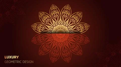 Oriental modern cool gradient luxury color mandala art background template Stock Illustration