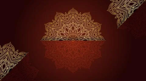 Oriental modern cool gradient luxury green color mandala art background Stock Illustration
