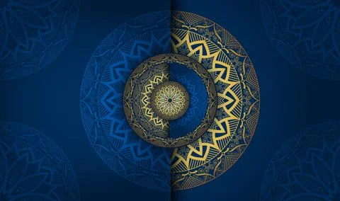 Oriental new modern abstract gradient luxury with golden colors mandala Stock Illustration