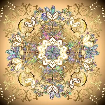 Oriental nice pattern with arabesques and floral elements. Vector. Vintage patte Illustrazione stock