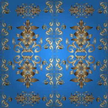 Oriental nice pattern with arabesques and floral elements. Seamless. Pictures in Stock Illustration