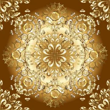 Oriental nice pattern with arabesques and floral elements. Vintage pattern with Stock Illustration