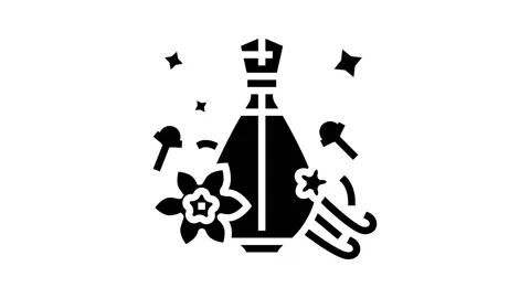 Oriental notes perfume glyph icon animation Vidéo 222850548