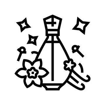Oriental notes perfume line icon vector illustration イラスト素材