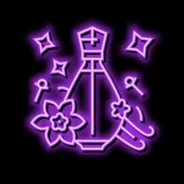 Oriental notes perfume neon glow icon illustration Stockillustratie