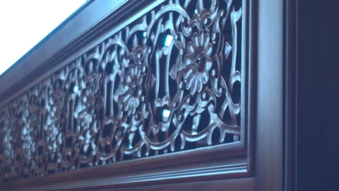 Oriental ornaments in islamic mosque Stock Footage 88030337