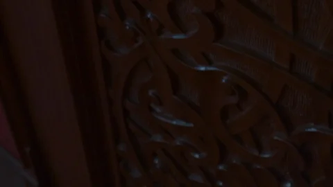 Oriental ornaments in wood Stock Footage 88030053
