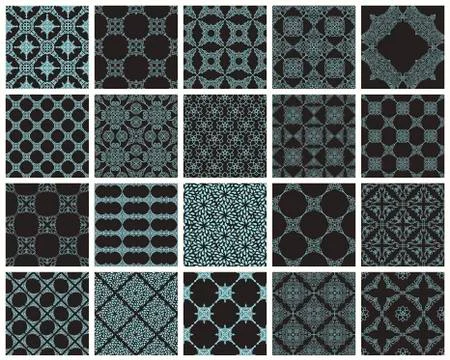 Oriental ornate seamless background set in Eastern style Illustrazione stock