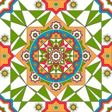 Oriental ornate seamless pattern. Ethnic bright seamless background. Vector.. 스톡 일러스트