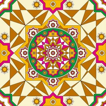 Oriental ornate seamless pattern. Ethnic bright seamless background. Vector.. 스톡 일러스트