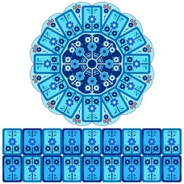 Oriental ottoman design colored Stock Illustration